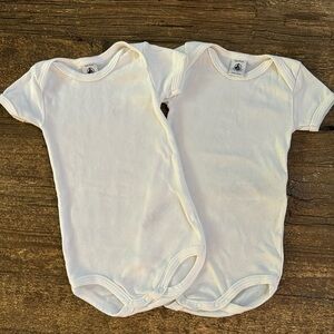 Petit‎ Bateau White Onesies (set of two)